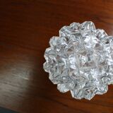 Mid Century Czech Crystal Glass Table Lamp, 1970s Chrome Base