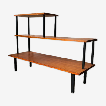Asymmetrical metal wood shelf