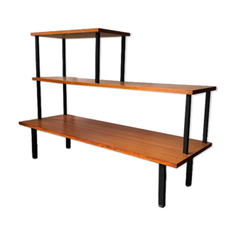 Asymmetrical metal wood shelf