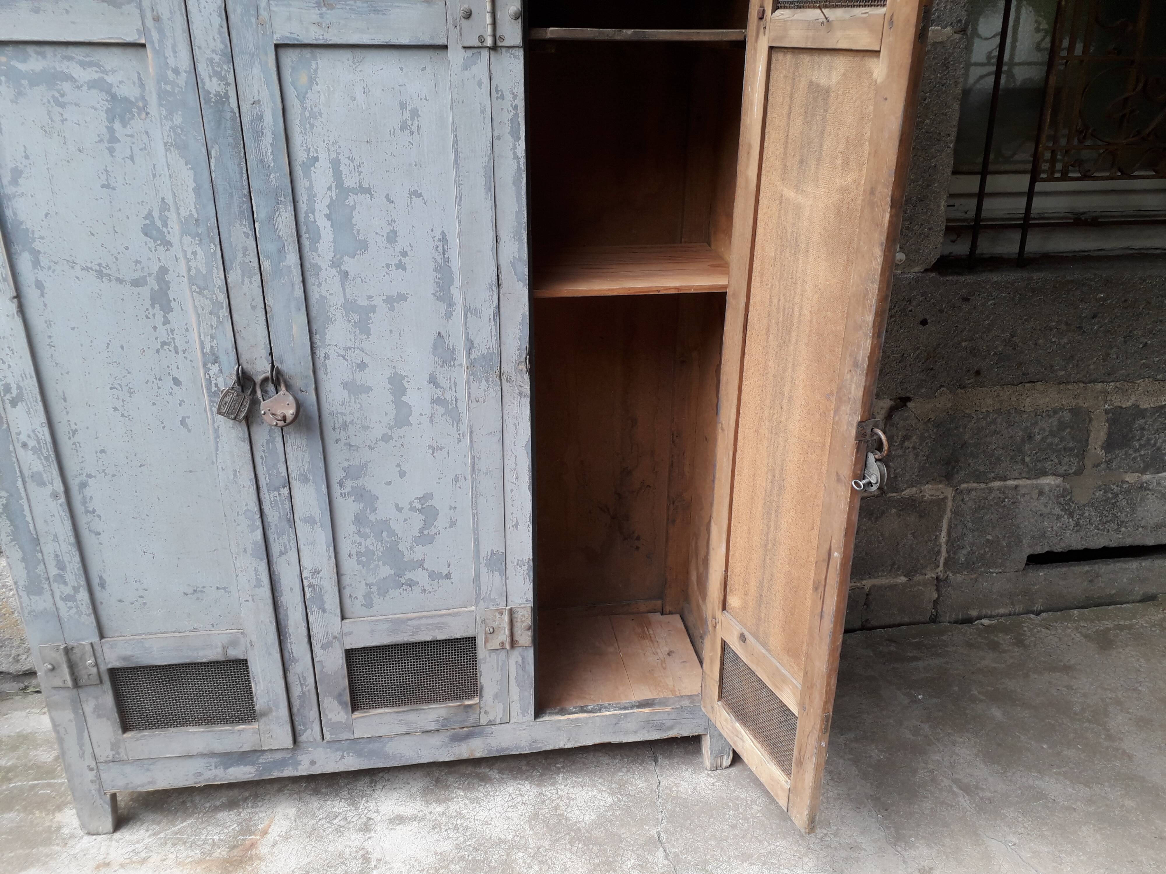 Patinated industrial wardrobe