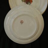 6 flat plates in orchies earthenware. fruit design.