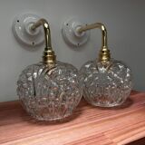 Pair of vintage globe wall lights