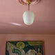 Vintage pendant lamp, opaline glass pendant lamp with patterns, vintage chandelier