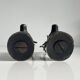 Salt and pepper shaker set with patinated brass deer heads.