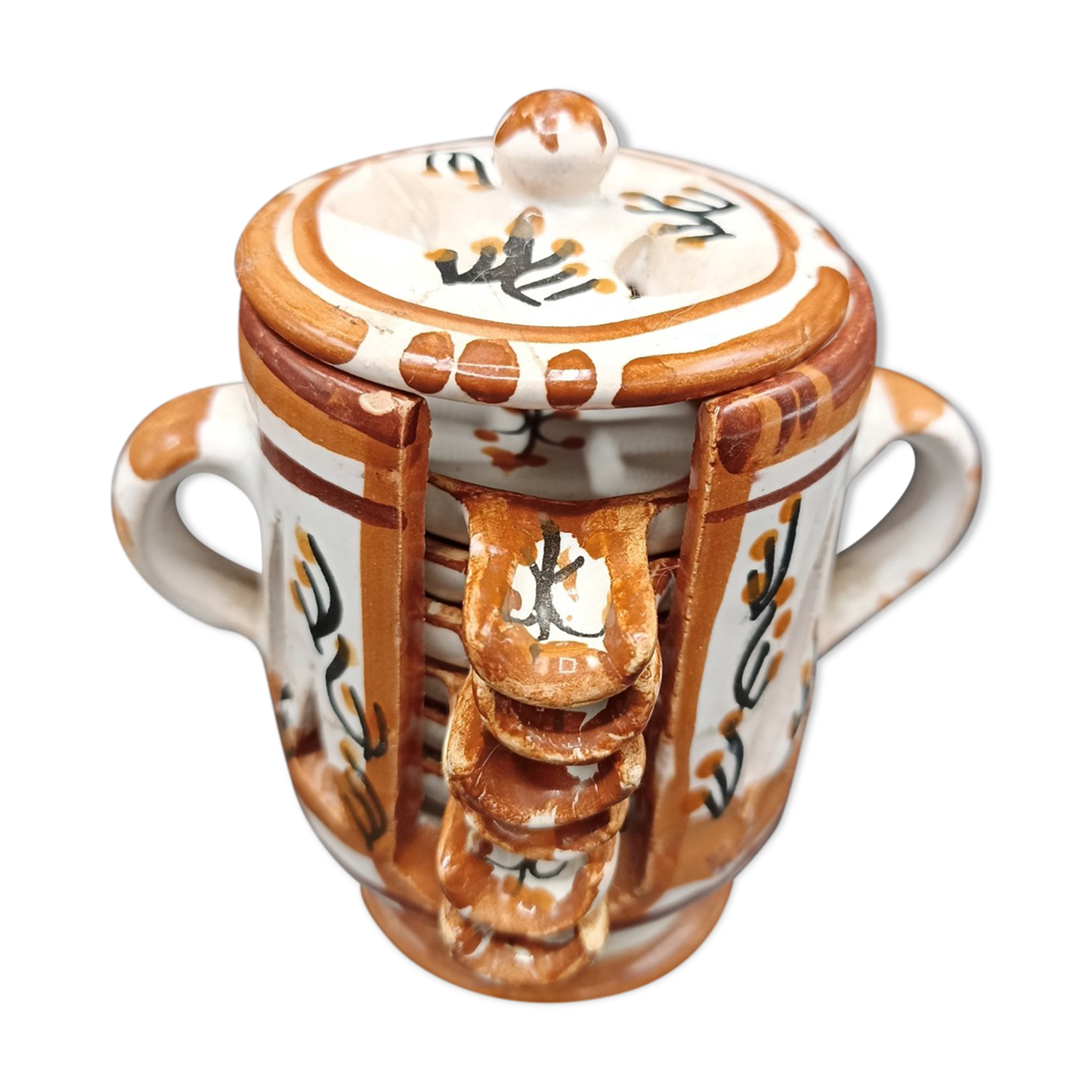 Glazed terracotta guest ashtray - Chocolate