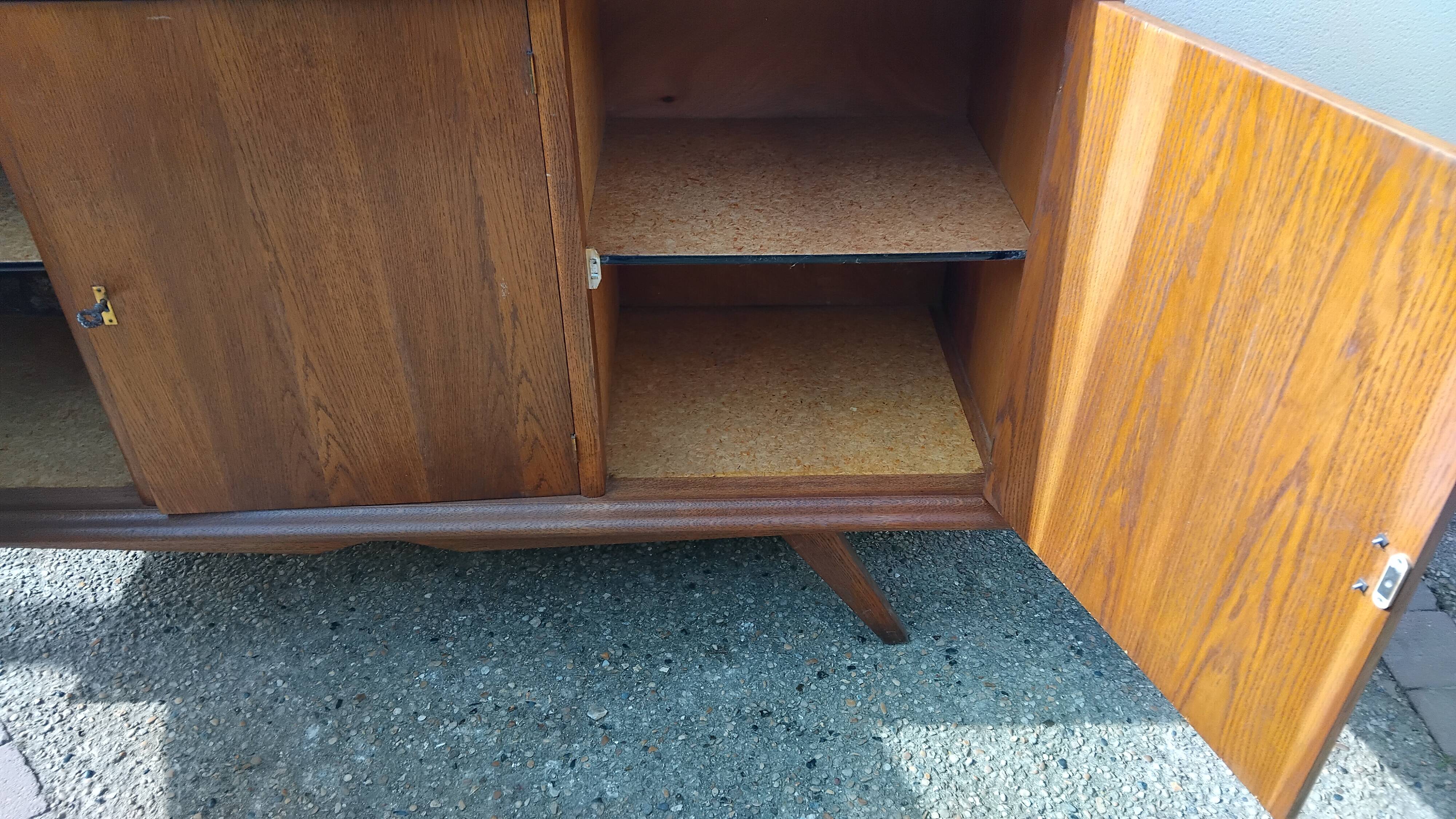 Buffet bas enfilade vintage pieds compas année 50 60