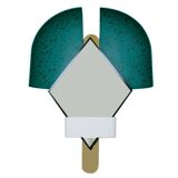 Contemporary Italian Green "Bonnet" Mirror Designed by Elena Salmistraro