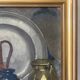 Still life on checked tablecloth, oil on canvas signed N Bonté.