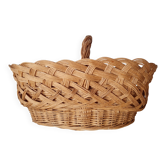 Panier ancien en rotin – rangement déco bohème vintage