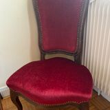 Louis XIV style armchair in red velvet
