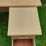 Desk 3 drawers 1 shelf year 60 vintage raw wood