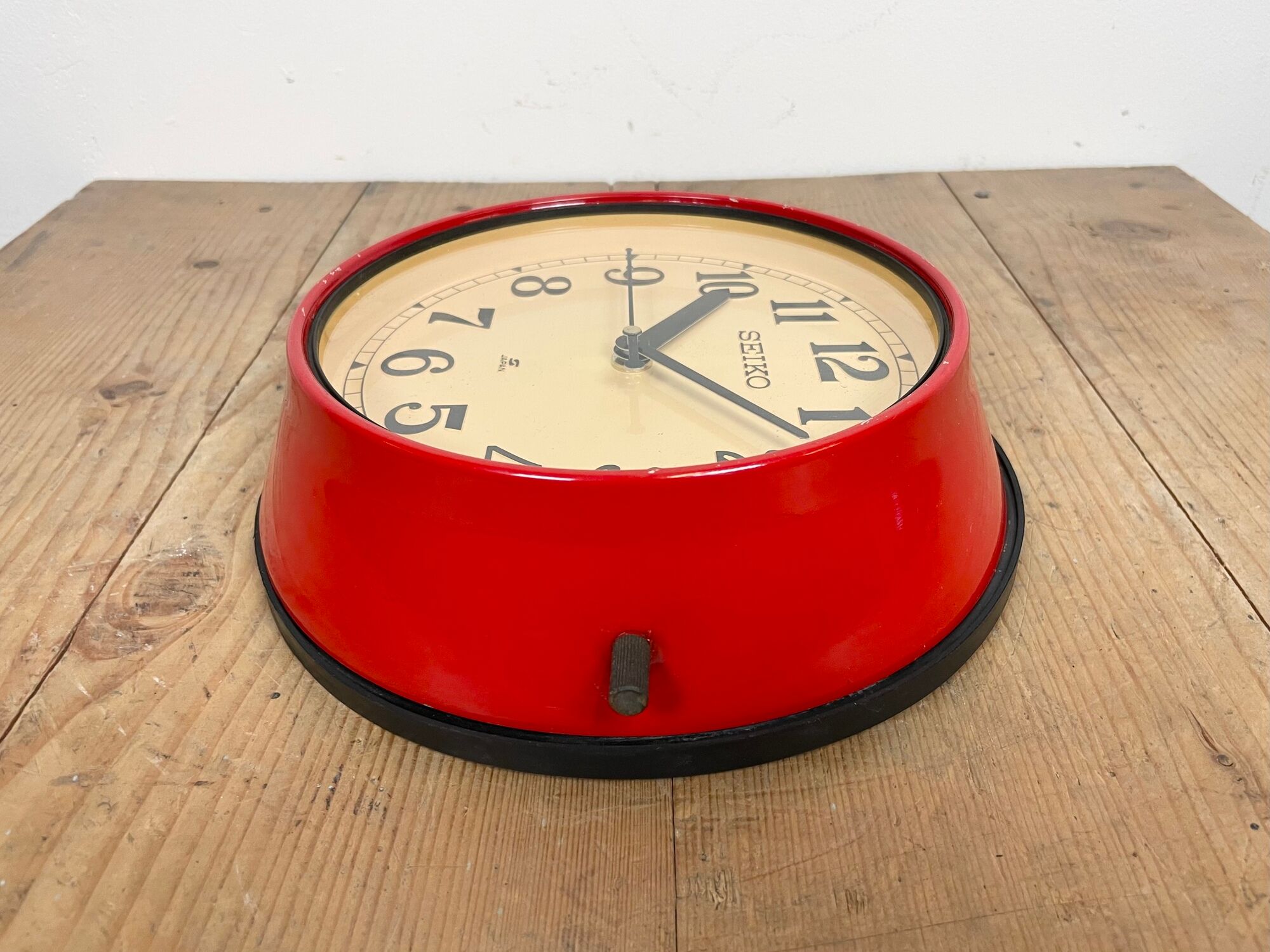 Vintage red seiko navy wall clock, 1970s