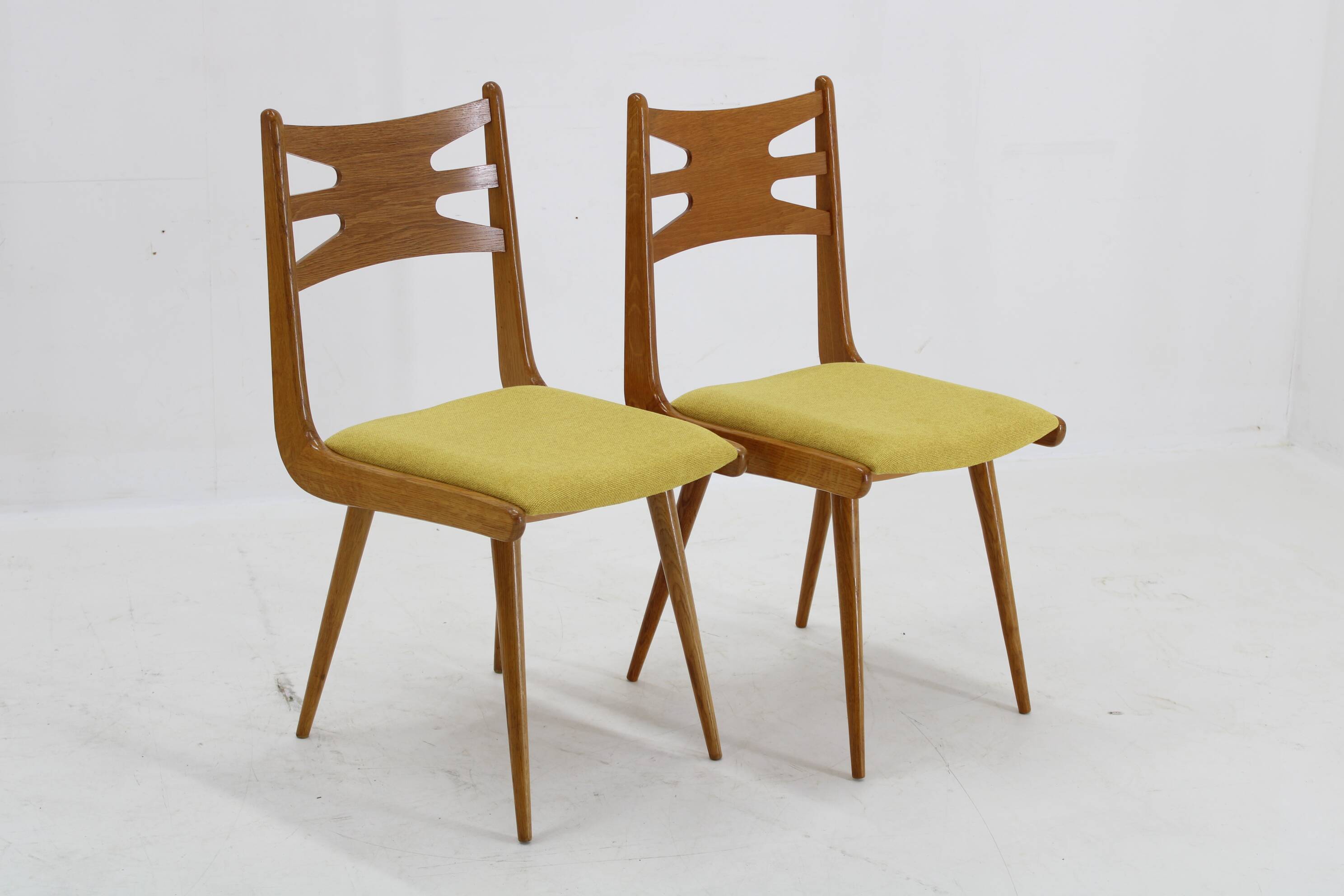 1960s Set of Four Restored Rare Dining Chairs, Czechoslovakia