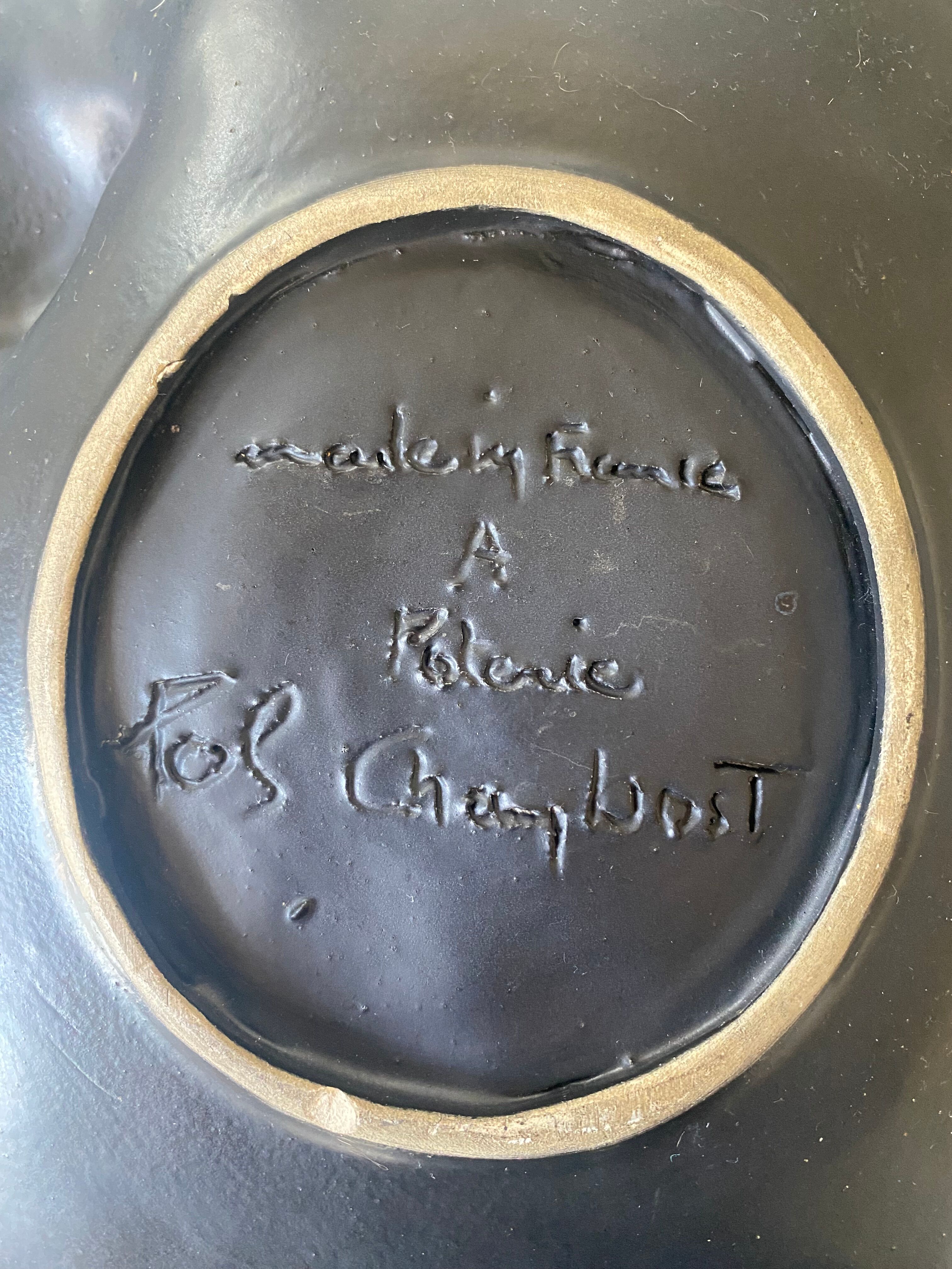 Earthenware dish by Paul Chambost