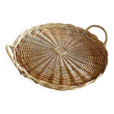 Panier ancien rond plat en rotin