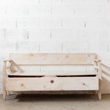 White wooden chest bench