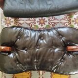 Scandinavian armchair in black leather
