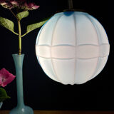 Vintage art deco globe pendant light in blue opaline