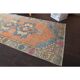 1970s Vintage Turkish Hand-Knotted Wool Cotton Orange Runner Rug 82x261