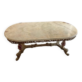 Table basse marbre et laiton