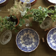 Set of 7 blue Lunéville & KG plates