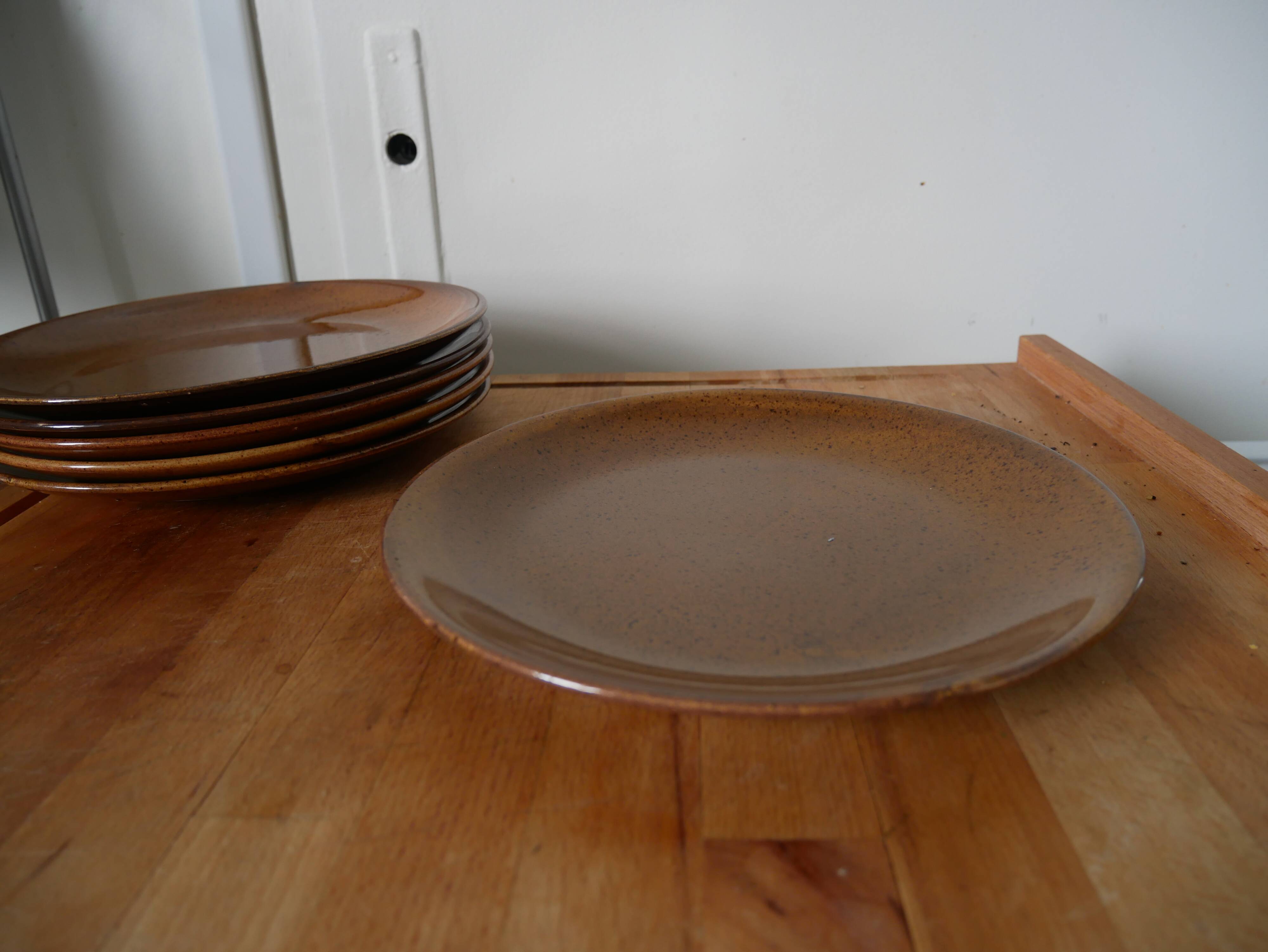 Lot of 6 plates "handmade" in Niderviller earthenware