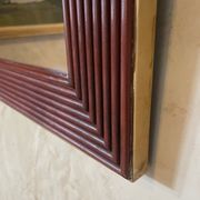 Mirror in wood and brass, 80 cm