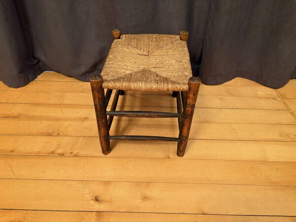 Tabouret recouvert de jonc, Hollande, années 1960