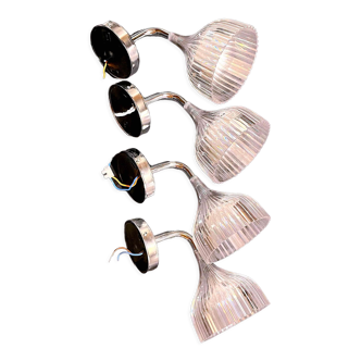 Quatre appliques metal cristal Kartell