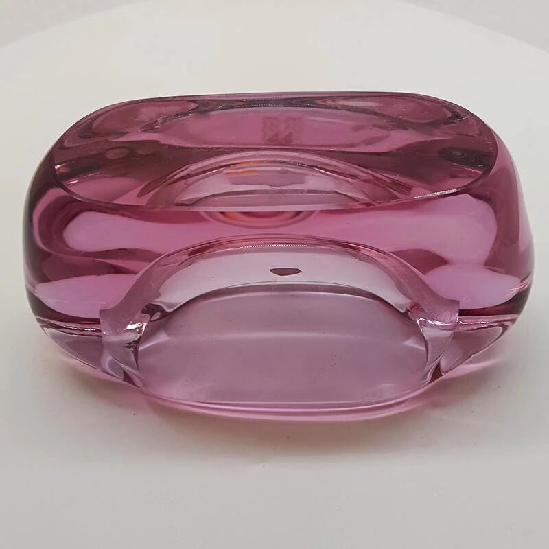 1950s big rare total purple ashtray or catch-all in Murano glass. 18 cm