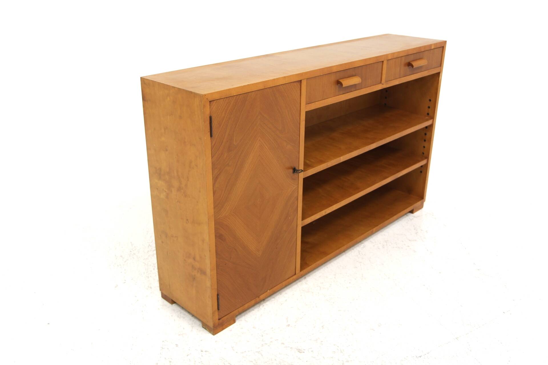 Scandinavian elm bookcase, Swedish modern, Sweden, 1940