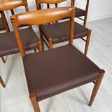 1960s Set of 6 vintage Danish Teak Dining Chairs by H.W. Klein for Bramin