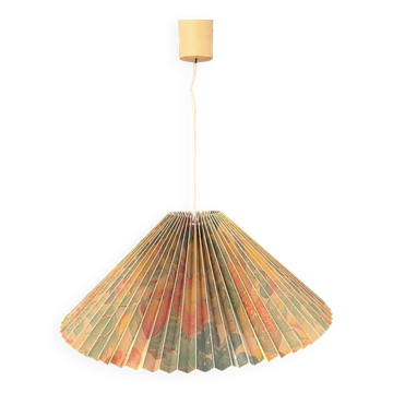 Suspension vintage plissée à motifs floraux – années 70