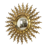 Large Rare Wooden Sun Mirror Sunburst Gold Leaf XL 86cm