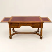 French bureau from the 19th century, Empire style in mahogany, leather with extensions.