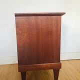 Bedside, walnut 3 drawers