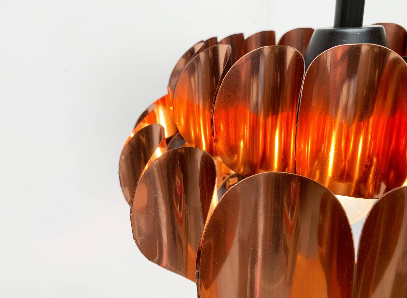 Copper pendant lamp Swiss type 810 modern mid-century by Hans Zender for Temde