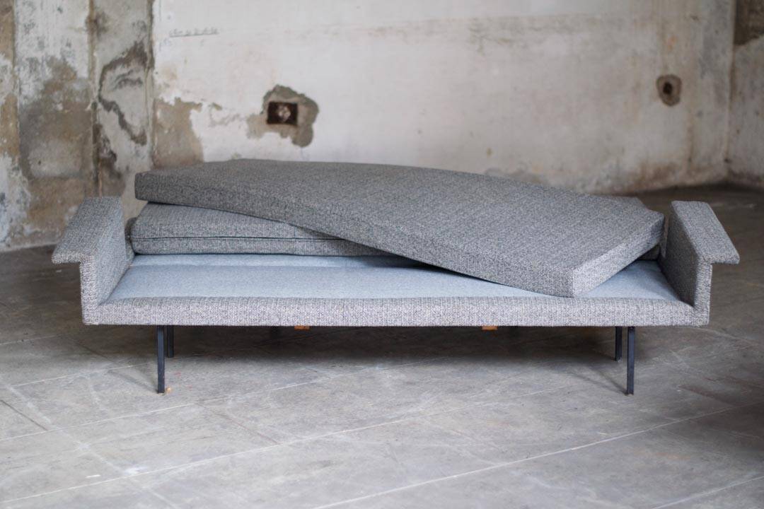 Convertible fabric sofa by Jean René Caillette edition Steiner 1961
