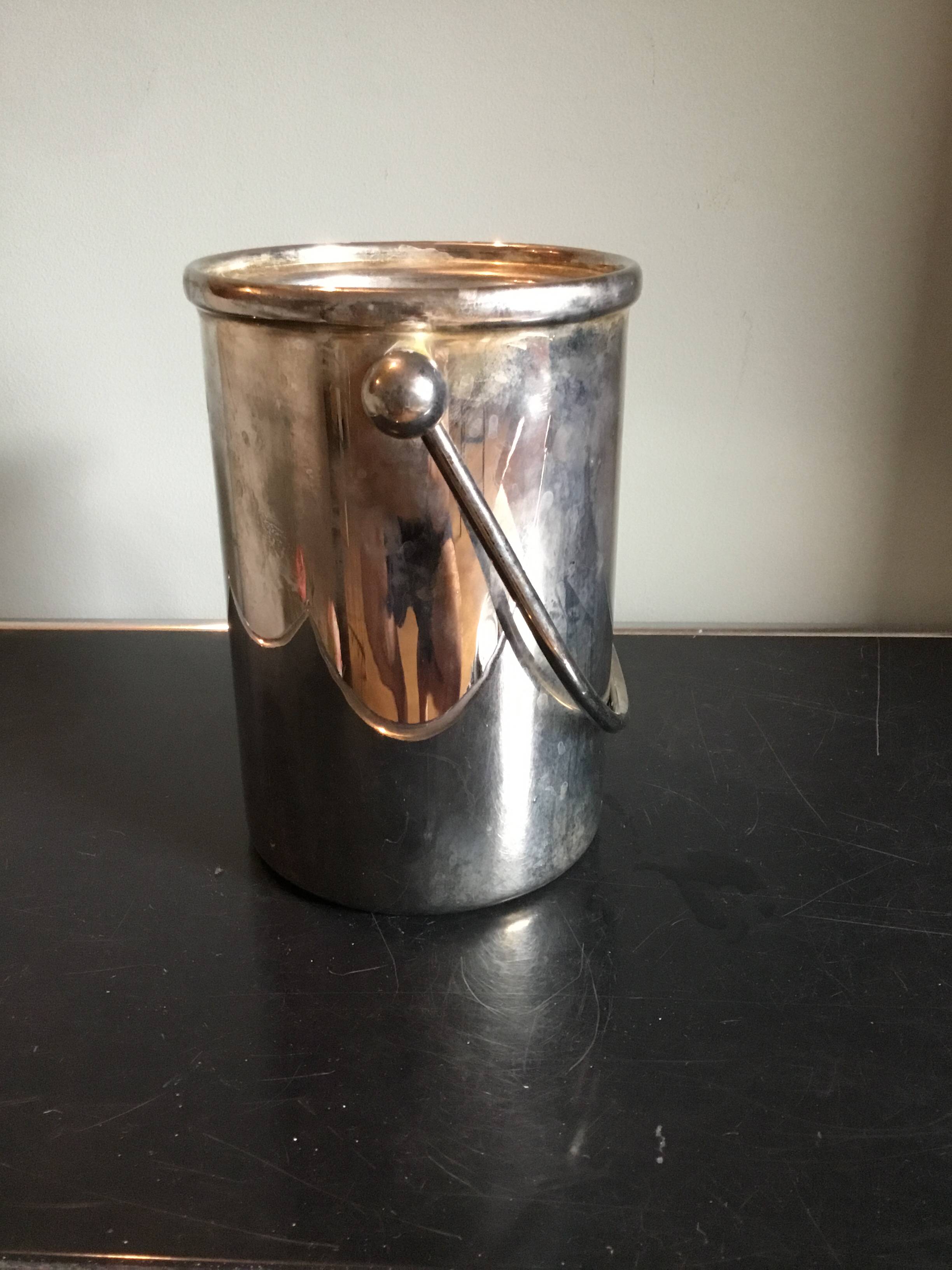 Vintage silver-coloured metal ice bucket