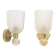 Pair of Murano Pulegoso Glass and Brass Wall Sconces, Italy