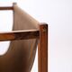 Newspaper/magazine holder - rosewood and brown canvas - Danish design - 1960s