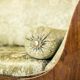 Large Antique Biedermeier Sofa in Green with Brass Details, 1860