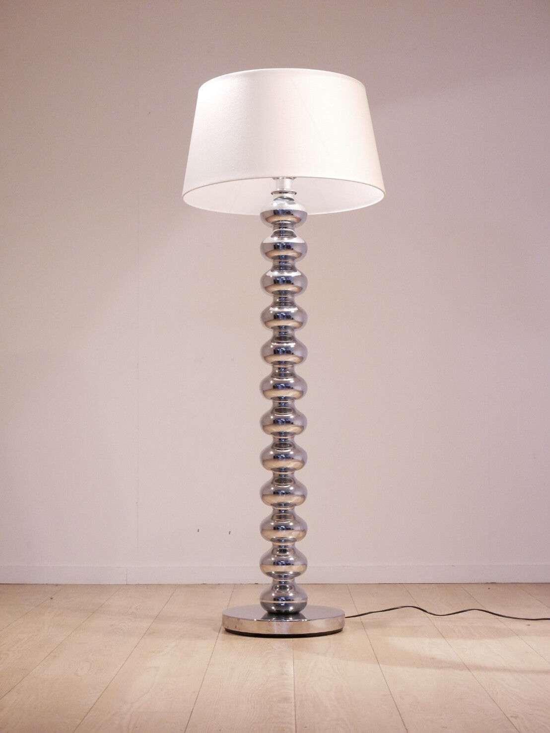 Floor lamp in metal & chromed glass balls 1970