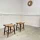 Duo de tabourets 1950 en paille