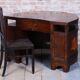 Czech Cubistic Writing Desk in Oak and Walnut, 1910s