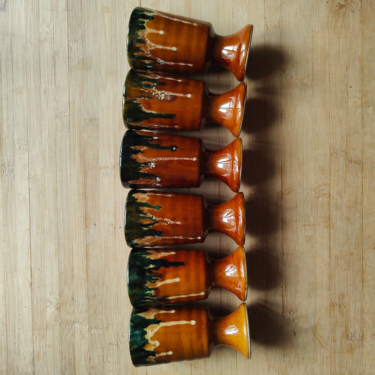 6 Vallauris style mazagrans