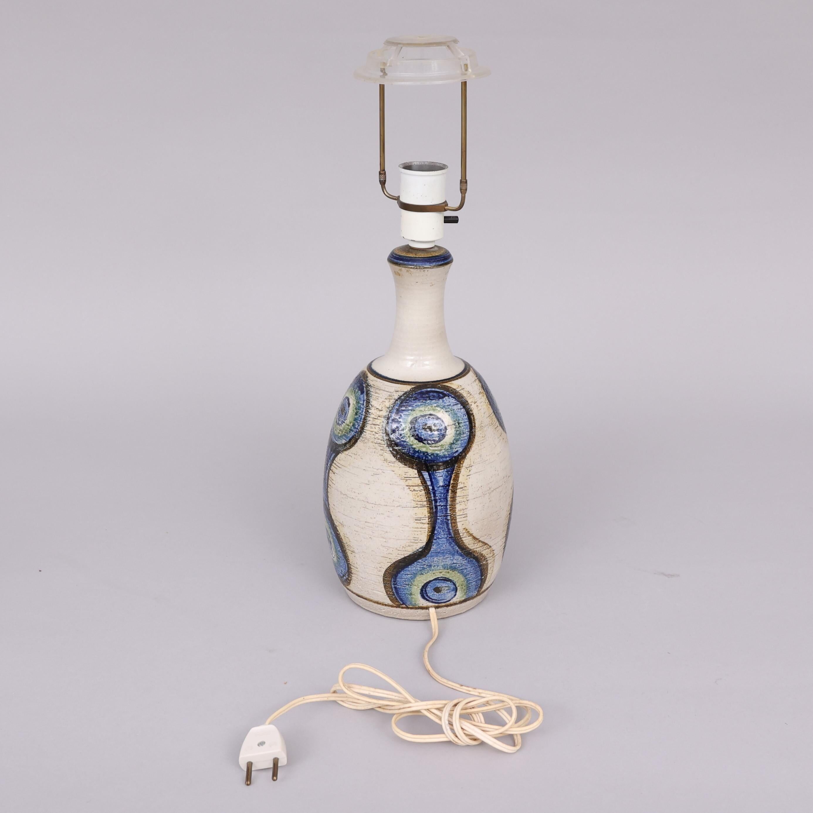 lampe à poser en céramique émaillée faite à la main par Soholm Danemark 1960 estampillée