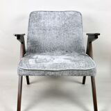 Grey Silver Bunny Armchair by Józef Chierowski, 1970s