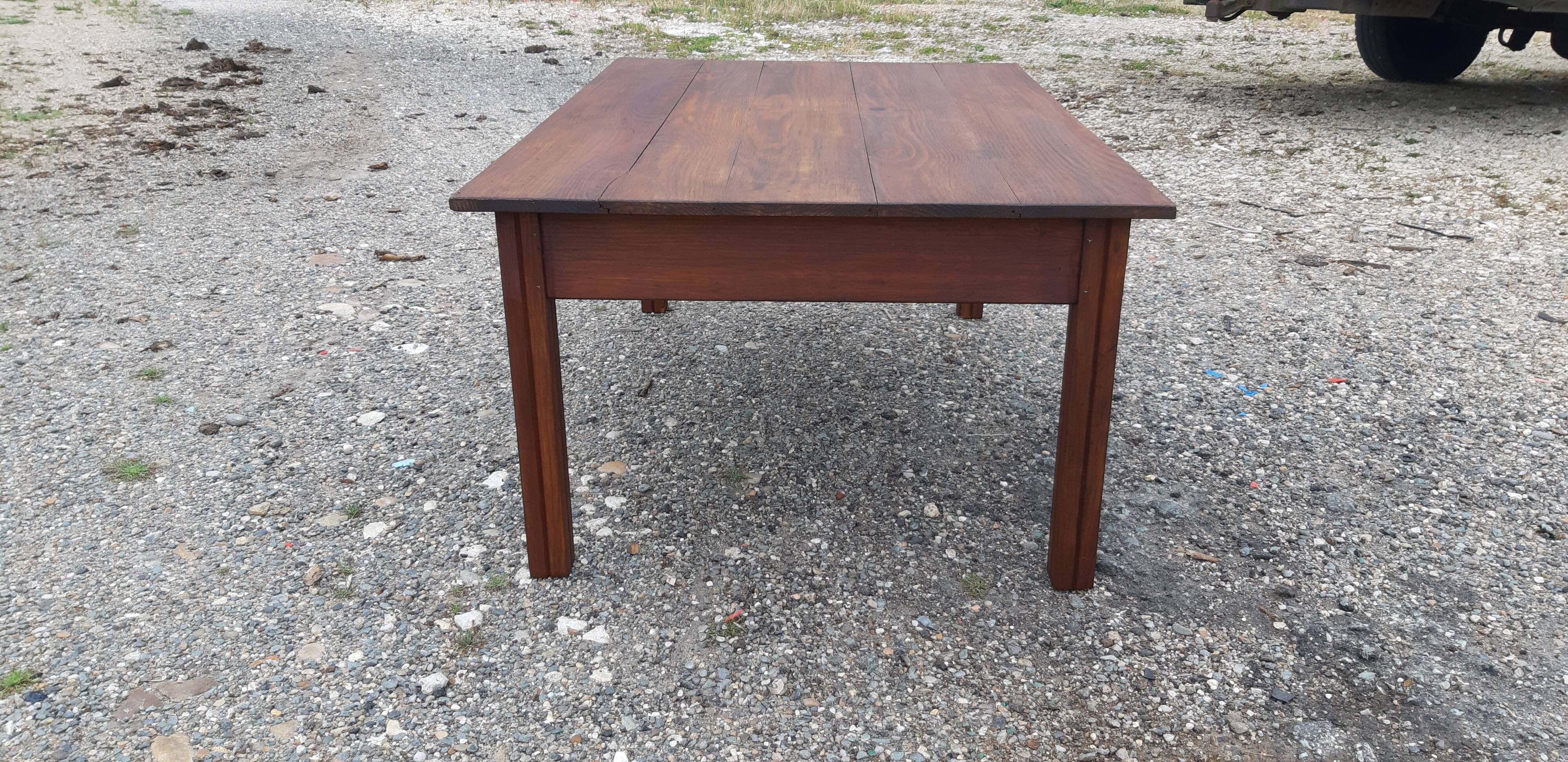 Table basse campagnarde en pin 1 tiroir