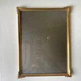 ART DECO  Gold  colored Metal Picture Frame 25 cm x 19 cm CONVEX Glass